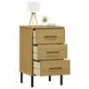 vidaXL Bedside Cabinet Brown Solid pine wood, metal Bedside Cabinet