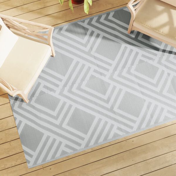vidaXL Outdoor Carpet Grey Polypropylene 55.1 x 78.7 in Portable