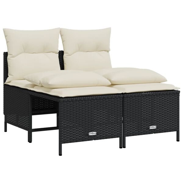 vidaXL Garden Sofa Set Black, Cream white