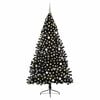 vidaXL Artificial Pre-lit Christmas Tree with 300 LEDs Black 94.5" PVC