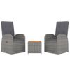 vidaXL Garden Lounge Set Grey PE Rattan, steel, solid acacia wood Standard