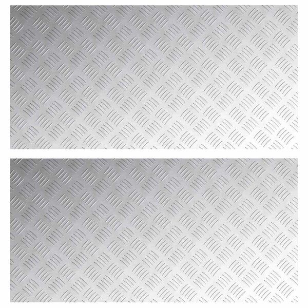 vidaXL Stair Tread Rectangular 2 pcs Silver 39.37 x 19.69 in Aluminium