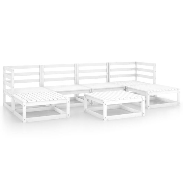 vidaXL Garden Lounge Set White Solid Pine Wood Large Modular