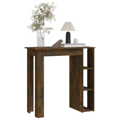vidaXL Bar Table with Shelf Smoked Oak 40.2"x19.7"x40.7" Engineered Wood