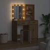 vidaXL Dressing Table Set with LED 2 pcs Artisan Oak Engineered Wood