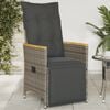 vidaXL Reclining Garden Chair Gray PE rattan Single Adjustable Footrests
