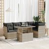 vidaXL Garden Sofa Set Light Grey PE Rattan Large Storage