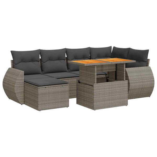 vidaXL Garden Sofa Set Grey