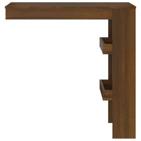 vidaXL Wall Bar Table Brown Oak Engineered Wood 40.2 x 17.7 x 40.7 in