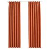 vidaXL Blackout Curtains with Hooks 2 pcs Rusty 55.1x88.6"