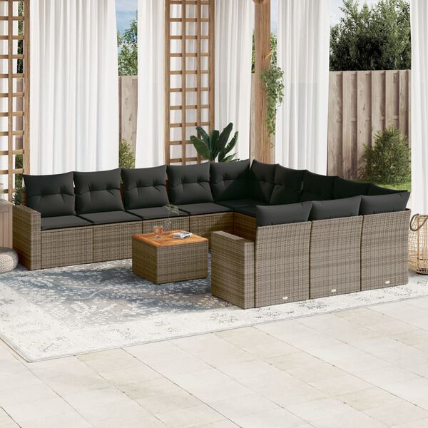 vidaXL Garden Sofa Set Grey