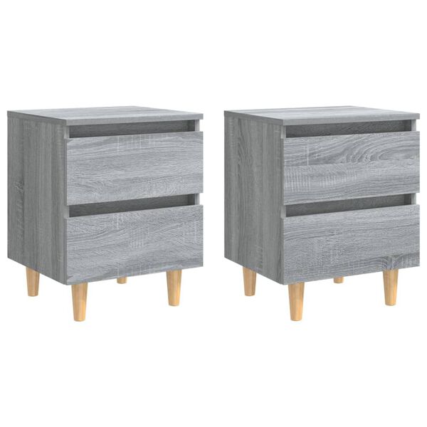 vidaXL Bed Cabinet Set of 2 Grey sonoma