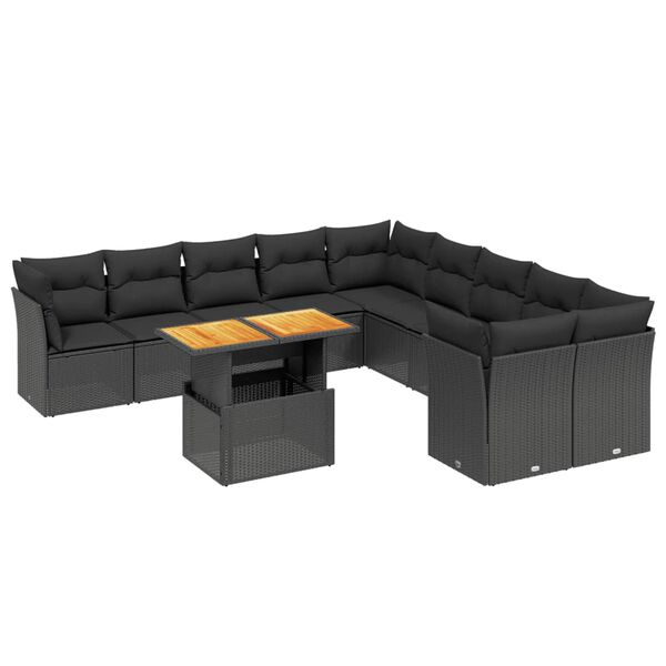 vidaXL Garden Sofa Set Black