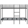vidaXL Bunk Bed Black Steel Standard Bunk Bed Rectangular Modern