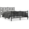 vidaXL Bed Frame Metal Bed Frame Rectangular Durable Black Bed Frame
