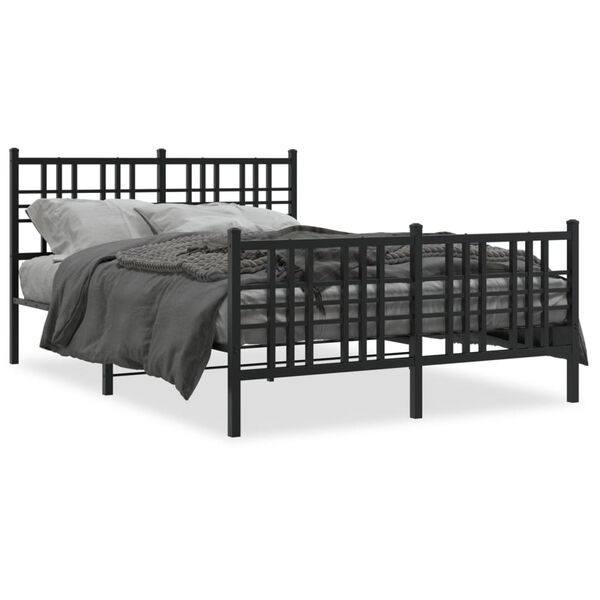 vidaXL Bed Frame Metal Bed Frame Rectangular Durable Black Bed Frame