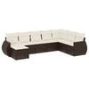 vidaXL Garden Sofa Set Brown Poly Rattan, Powder-Coated Steel, Polyester