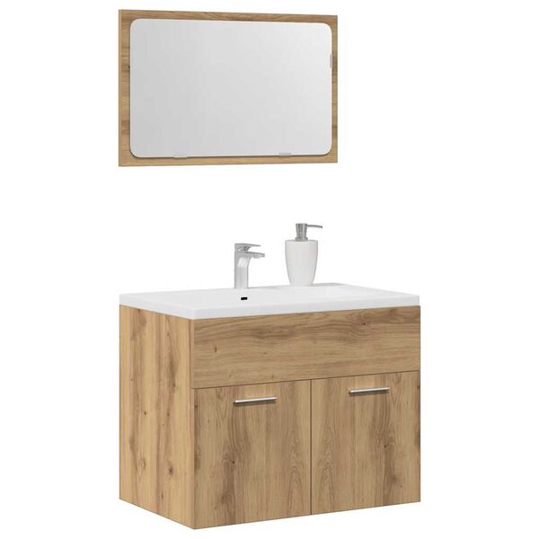 vidaXL 2 Piece Bathroom Furniture Set Artisan Oak Engineered Wood