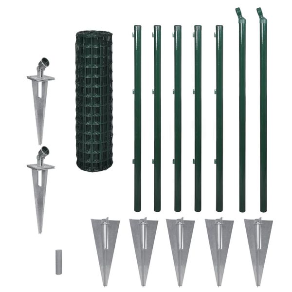vidaXL Euro Fence Steel 32.8'x3.3' Green