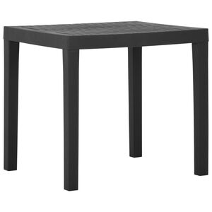 vidaXL Garden Table Grey Plastic Medium Durable Garden Table