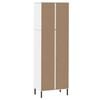 vidaXL Bookcase White Solid pine wood, metal Tall Bookcase Rectangular