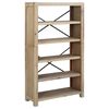 vidaXL Bookcase Brown Solid Acacia wood 5-Tier Acacia Wood Bookcase