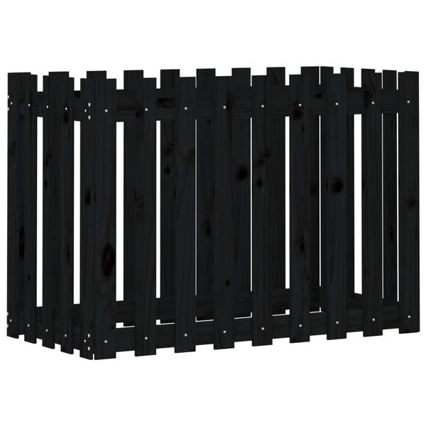 vidaXL Garden Raised Bed Black Solid Pine Wood 39.4 x 19.7 x 27.6 in
