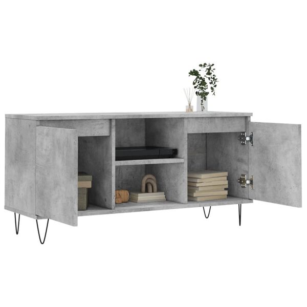 vidaXL TV Cabinet Concrete Grey Engineered Wood, Iron Medium TV Cabinet
