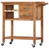 vidaXL Kitchen Trolley 31.5"x17.7"x35.8" Solid Wood Acacia