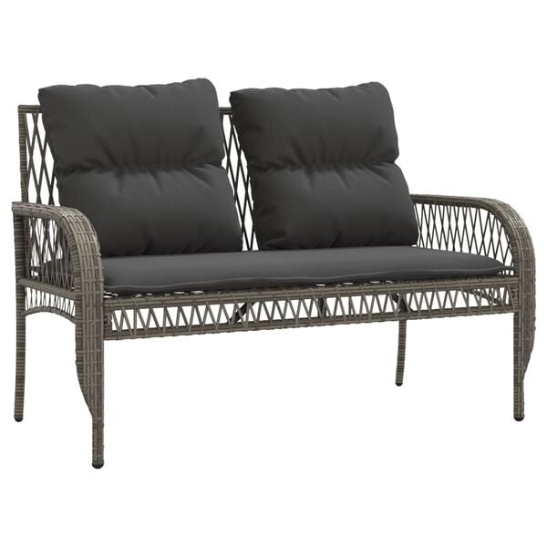 vidaXL Garden Sofa Set Grey Poly Rattan Medium Durable Garden Sofa Set