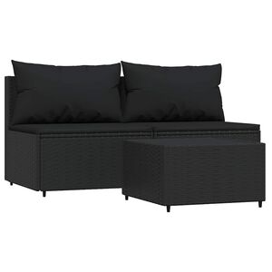vidaXL Patio Lounge Set Black
