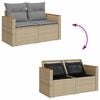 vidaXL Garden Sofa Set Beige with light grey cushions