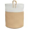 vidaXL Storage Basket Beige and white Woven cotton rope Medium