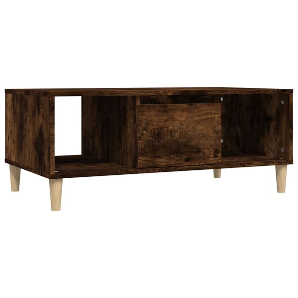 vidaXL Coffee Table Smoked Oak Engineered wood, solid eucalyptus wood