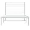 vidaXL Bed Frame White Powder-Coated Steel Single Traditional Durable
