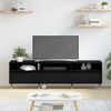 vidaXL TV Cabinet Black Oak 59.06 x 11.81 x 17.72 in Engineered Wood
