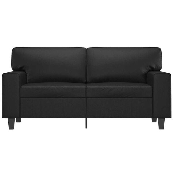 vidaXL 2-seater Sofa Black Faux leather 2-Seater Durable 2-Seater Sofa