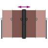 vidaXL Retractable Side Awning Brown 100% polyester with PU coating