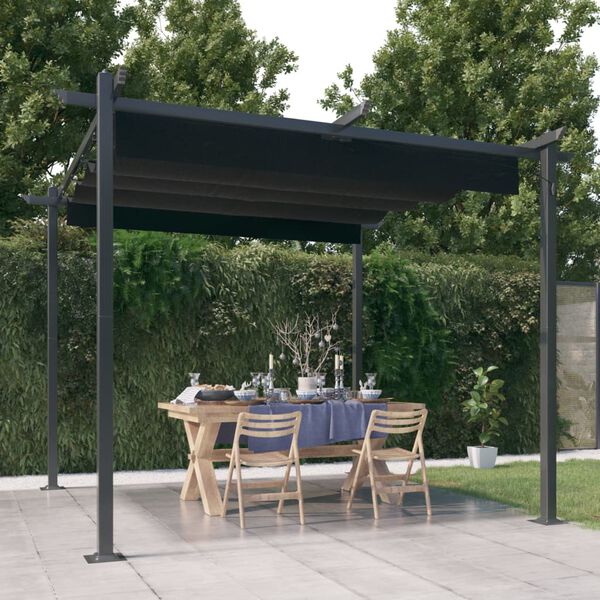 vidaXL Garden Gazebo Anthracite Powder-coated steel 9.8x9.8 ft