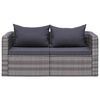 vidaXL Garden Lounge Set Grey PE rattan Large Modular