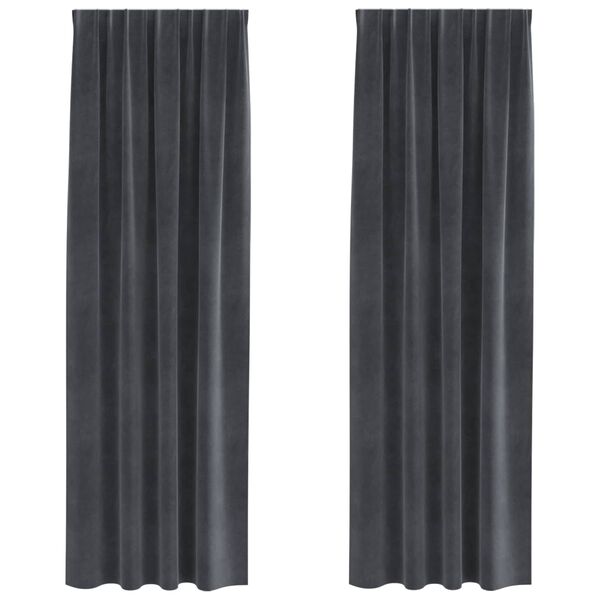 vidaXL Blackout Curtains 2 pcs Light Grey 55.12 x 96.46 in Velvet