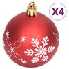 vidaXL Christmas Bauble Set Red, White Plastic Various Decorative Inlays