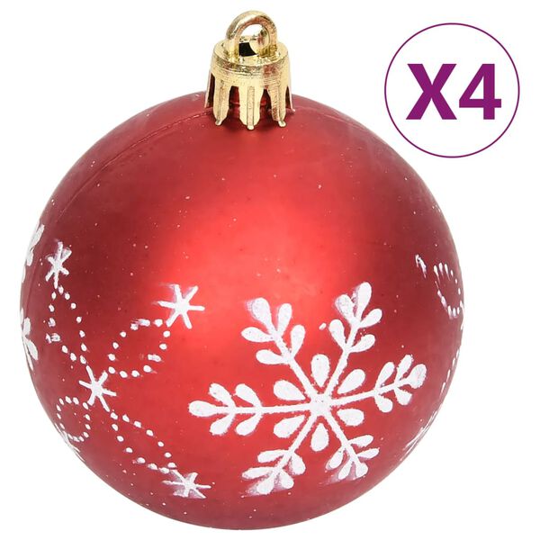 vidaXL Christmas Bauble Set Red, White Plastic Various Decorative Inlays