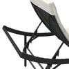 vidaXL Sun Lounger Set of 2 Black, Cream White
