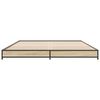 vidaXL Bed Frame Sonoma oak Engineered wood, Steel, Plywood Double