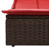 vidaXL Patio Double Sun Lounger Brown PE rattan Double