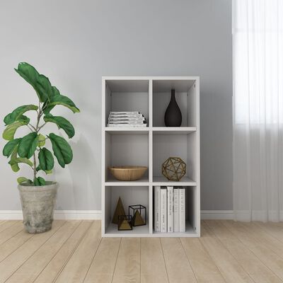 vidaXL Book Cabinet/Sideboard White 26"x11.8"x38.6" Engineered Wood
