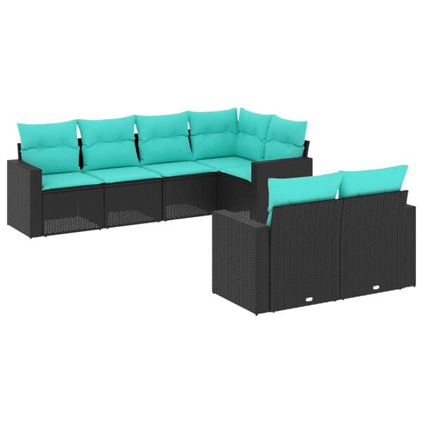 vidaXL Garden Sofa Set Black