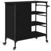 vidaXL Kitchen Trolley Black Oak 87.5 x 39 x 84.5 cm Engineered Wood