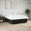 vidaXL Bed Frame Black Polyester, Plywood, Engineered wood, Solid pine wood